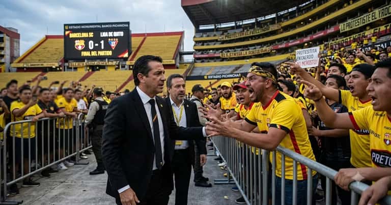 Tensión en el Monumental: un directivo de Barcelona intentó arrebatar el celular a un hincha
