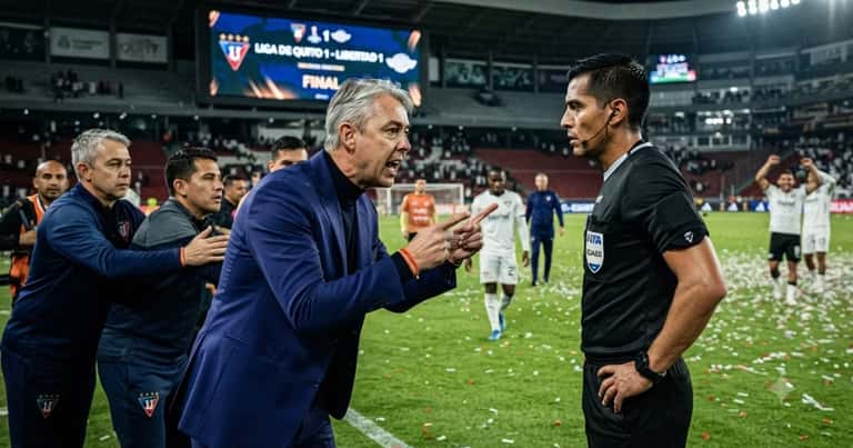 Tiago Nunes terminó el partido reclamando al árbitro tras el empate de Liga