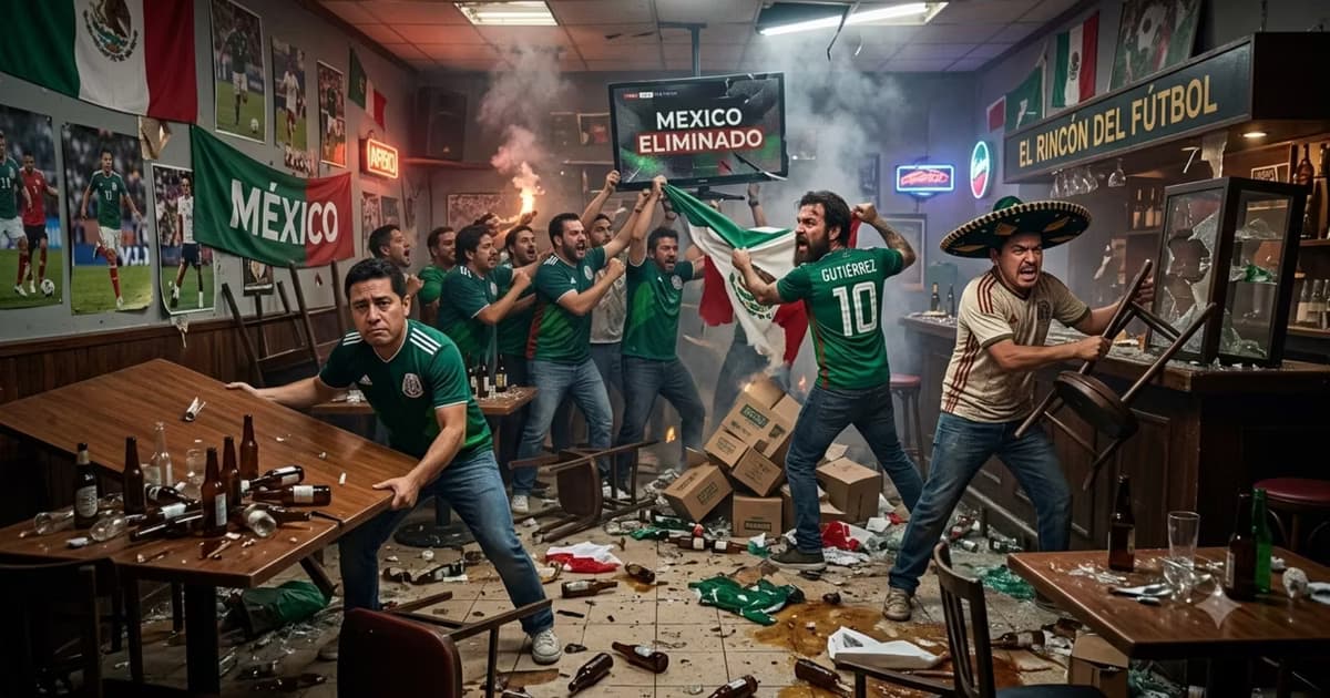 Aficionados mexicanos haciendo destrozos