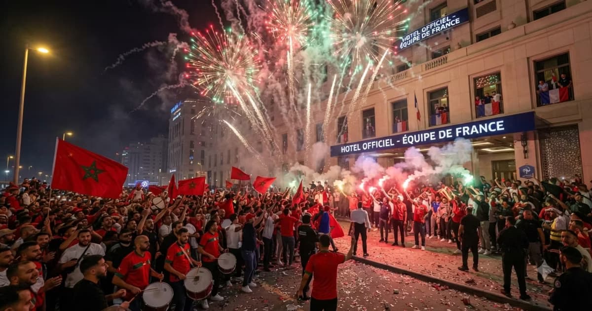 Hinchas de Marruecos en el hotel de Francia