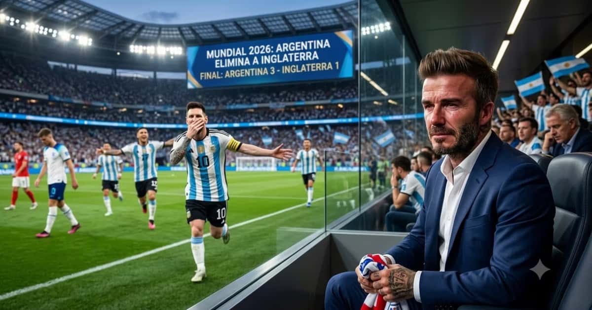Beckham triste viendo a Messi