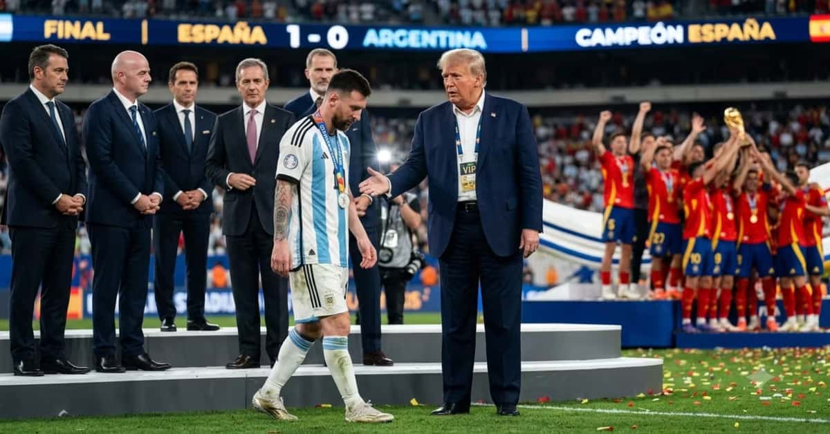 Messi ignorando a Trump