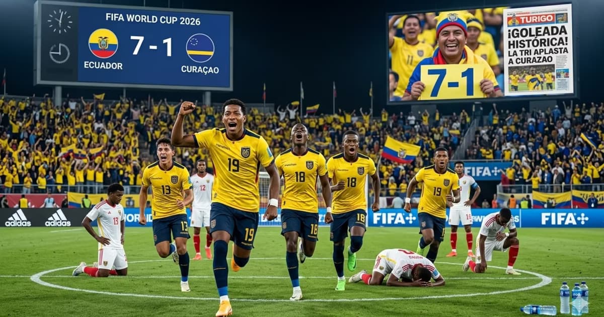 La selección ecuatoriana celebrando