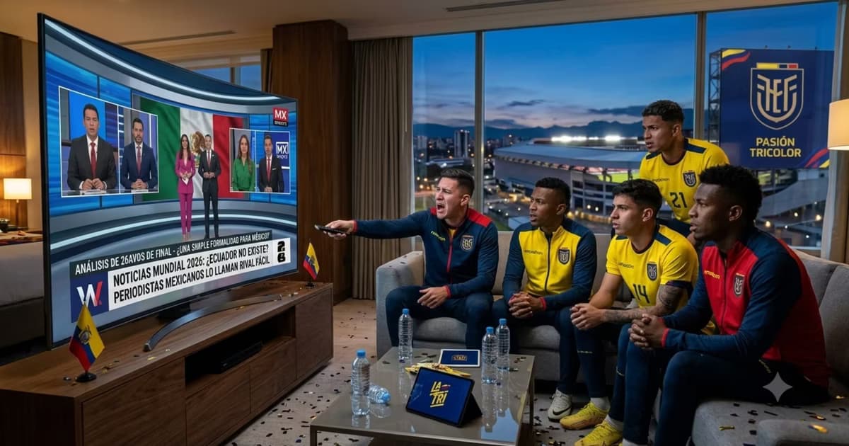 La selección de Ecuador viendo la TV