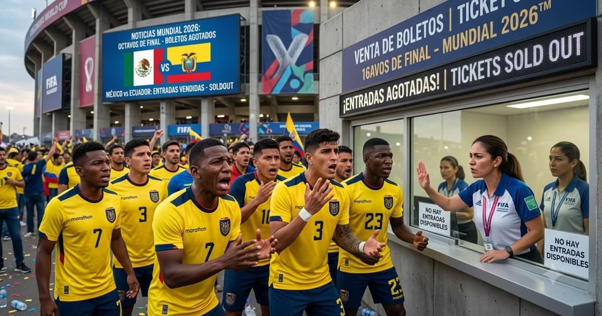 Hinchas ecuatorianos en la boletería del Azteca