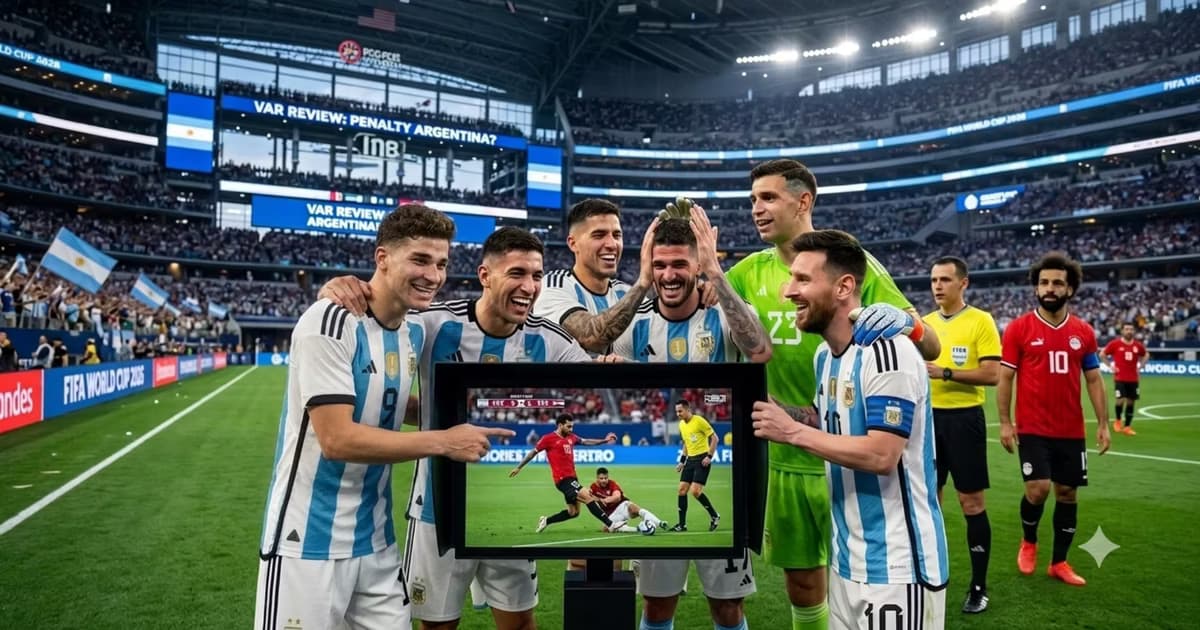 La selección argentina viendo el VAR