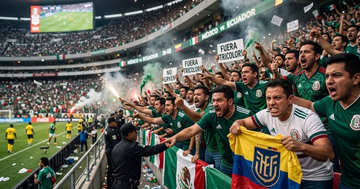 La hinchada mexicana insultando a la selección ecuatoriana
