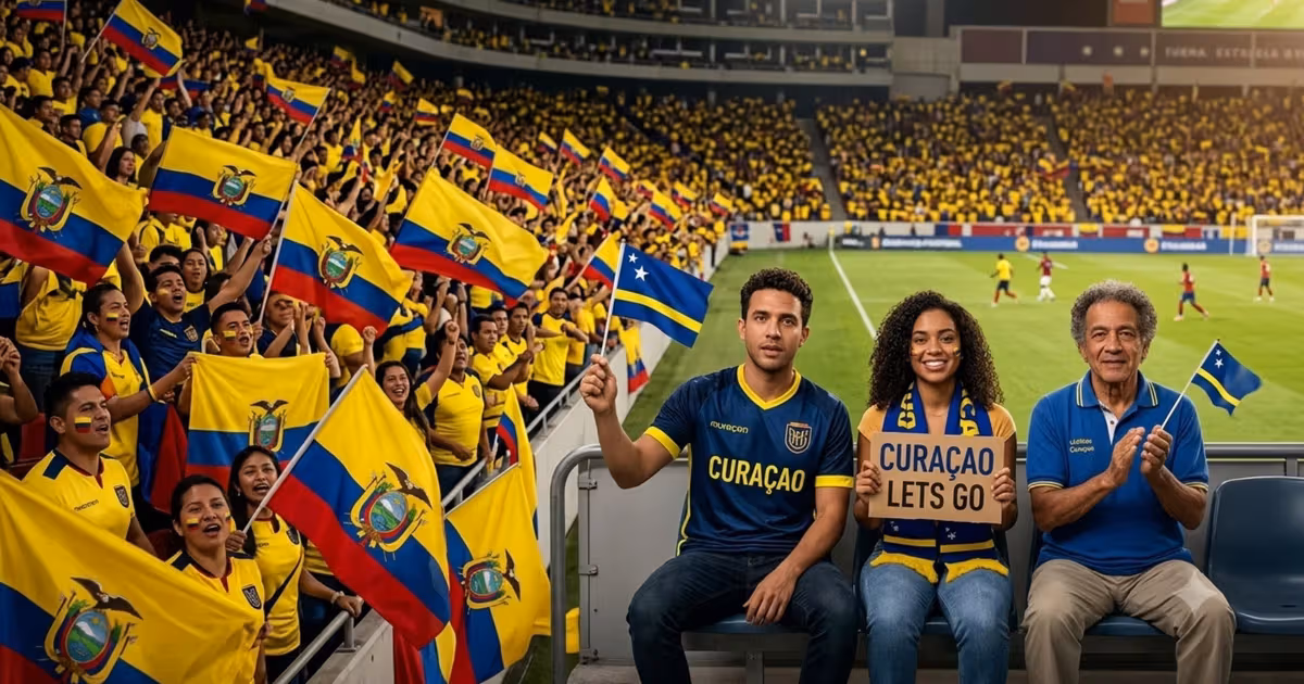 Los hinchas de Ecuador y de Curazao