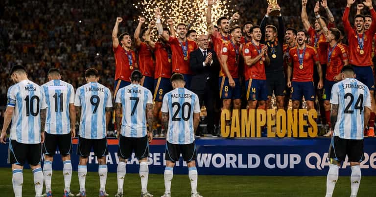 Jugadores de Argentina dieron la espalda durante el levantamiento del trofeo de España