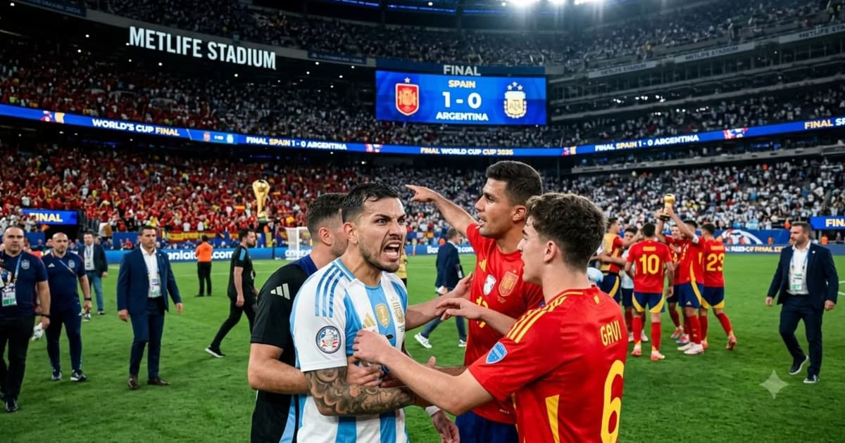 Leandro Paredes enojado con los jugadores de España