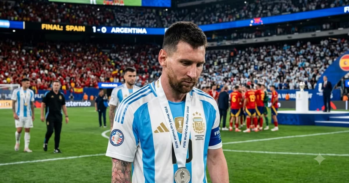 Lionel Messi con la medalla de plata del mundial