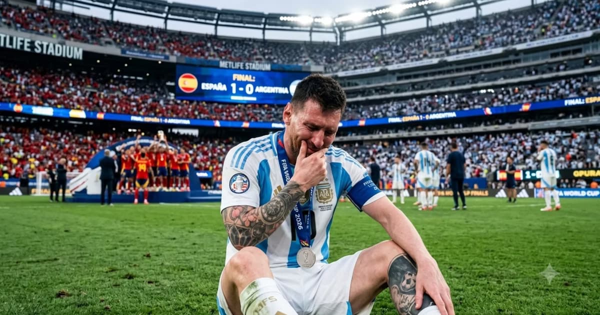 Lionel Messi llorando tras perder el mundial 2026