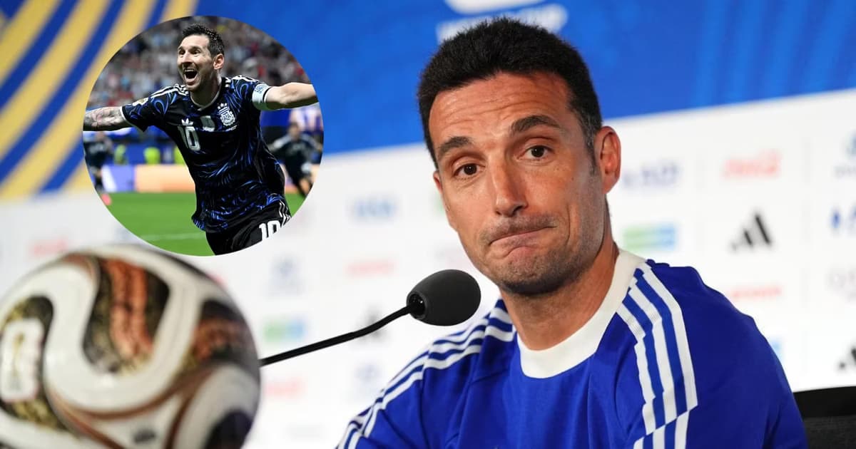Lionel Scaloni en rueda de prensa