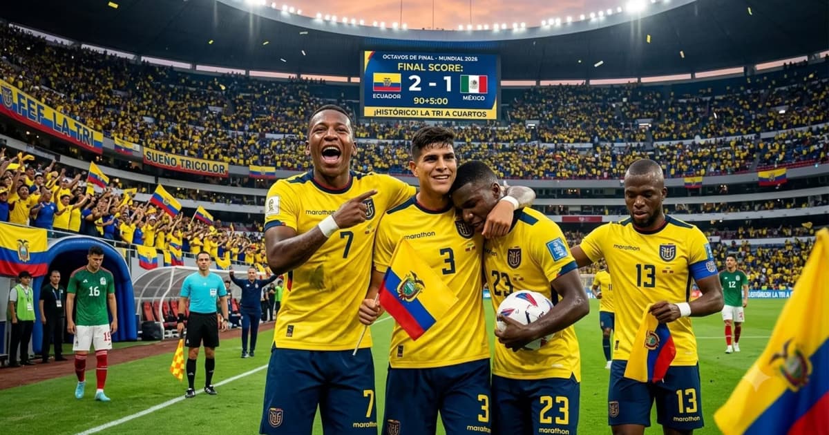 La selección ecuatoriana ganando a México en el Azteca