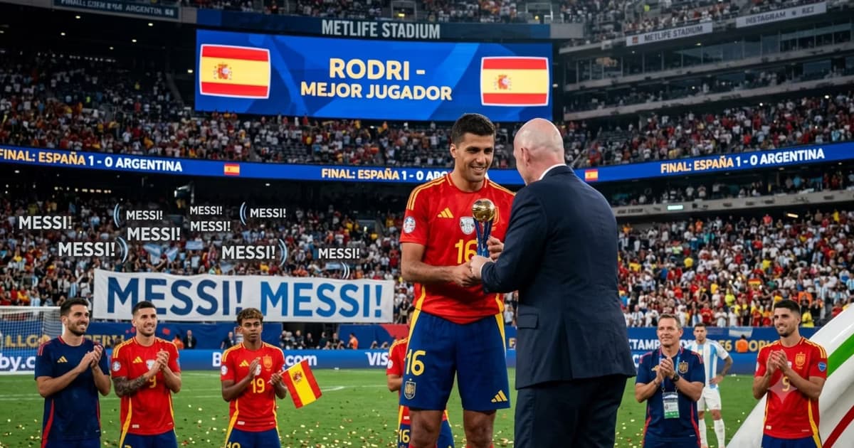 Rodri recibiendo el MVP del Mundial 2026