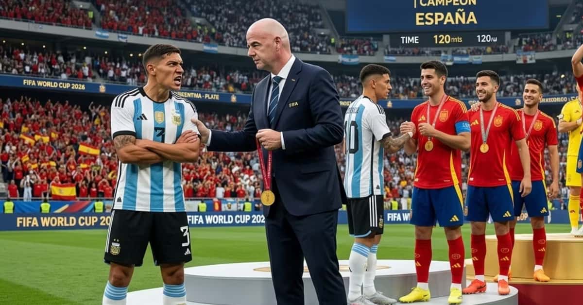 Nahuel Molina enojado sin medalla