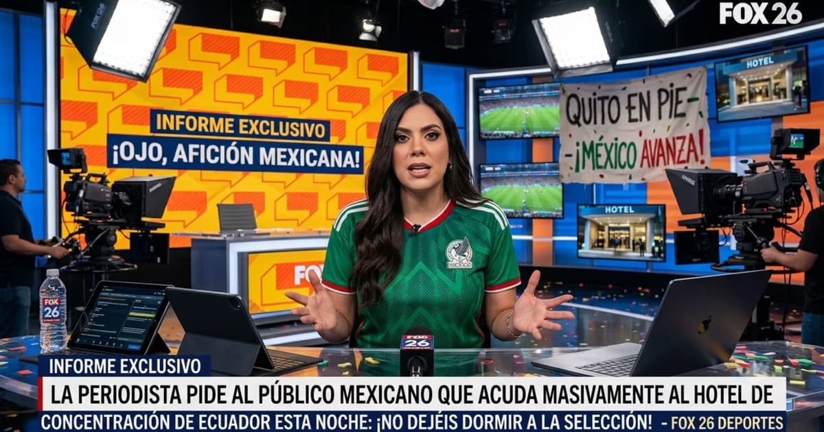 Periodista mexicana en el set