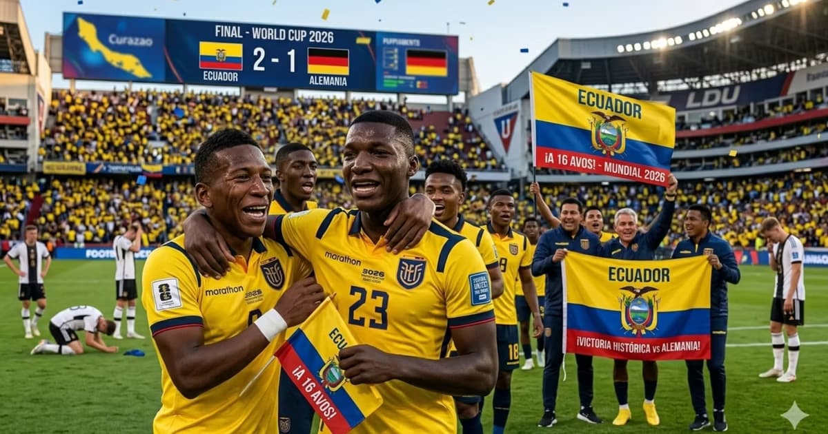La selección de Ecuador ganando a Alemania