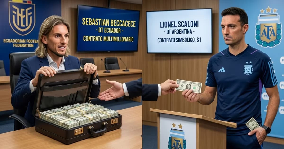 Beccacece y Scaloni recibiendo su salario