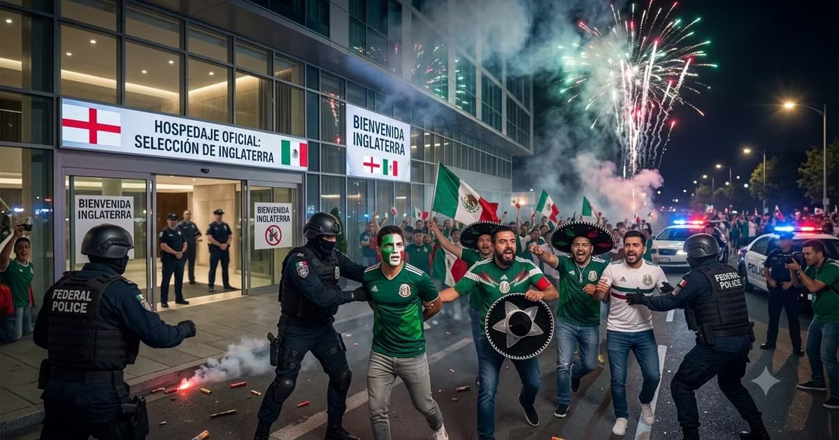 La hinchada mexicana y la policía