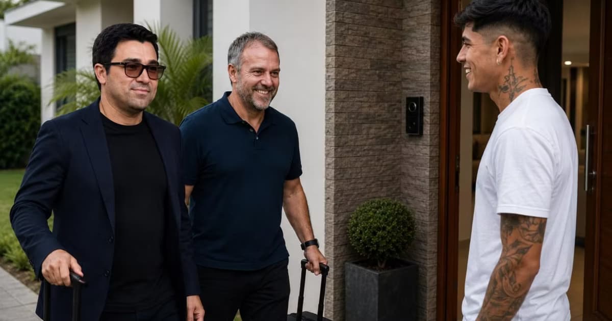 Piero Hincapié reuniéndose con la gente del Barcelona