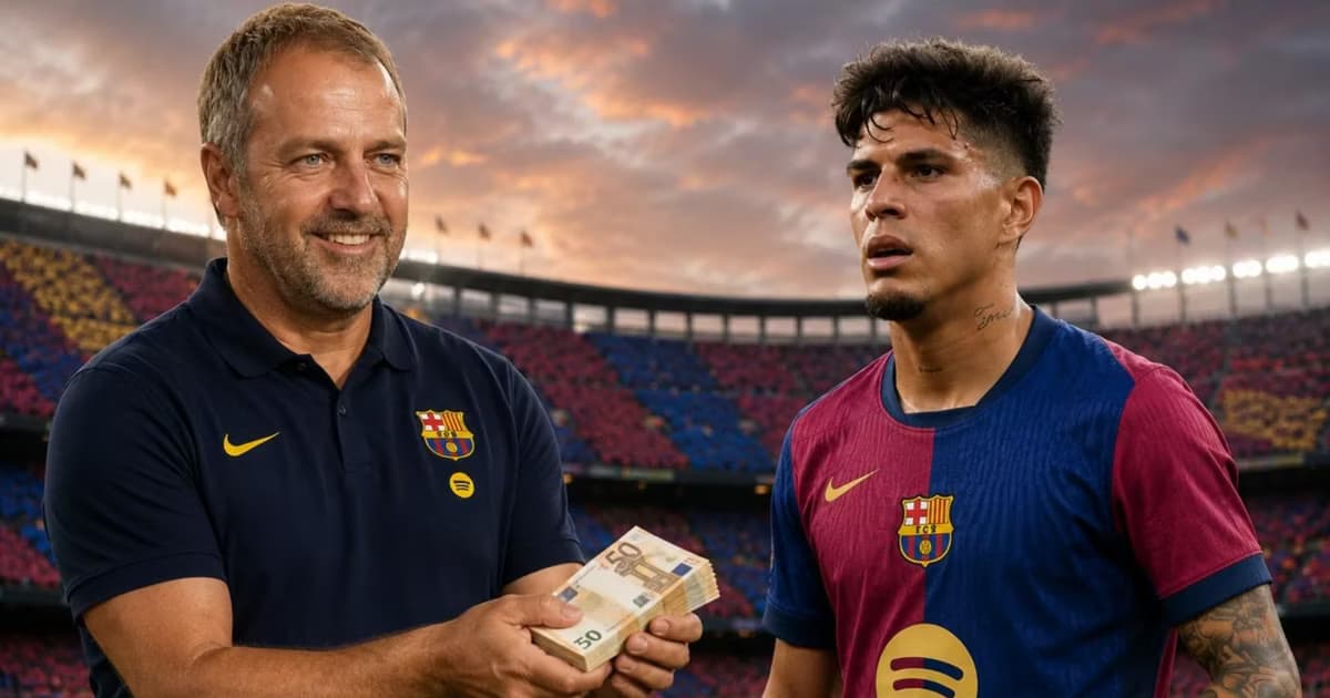 Piero Hincapié con Flick en el FC Barcelona