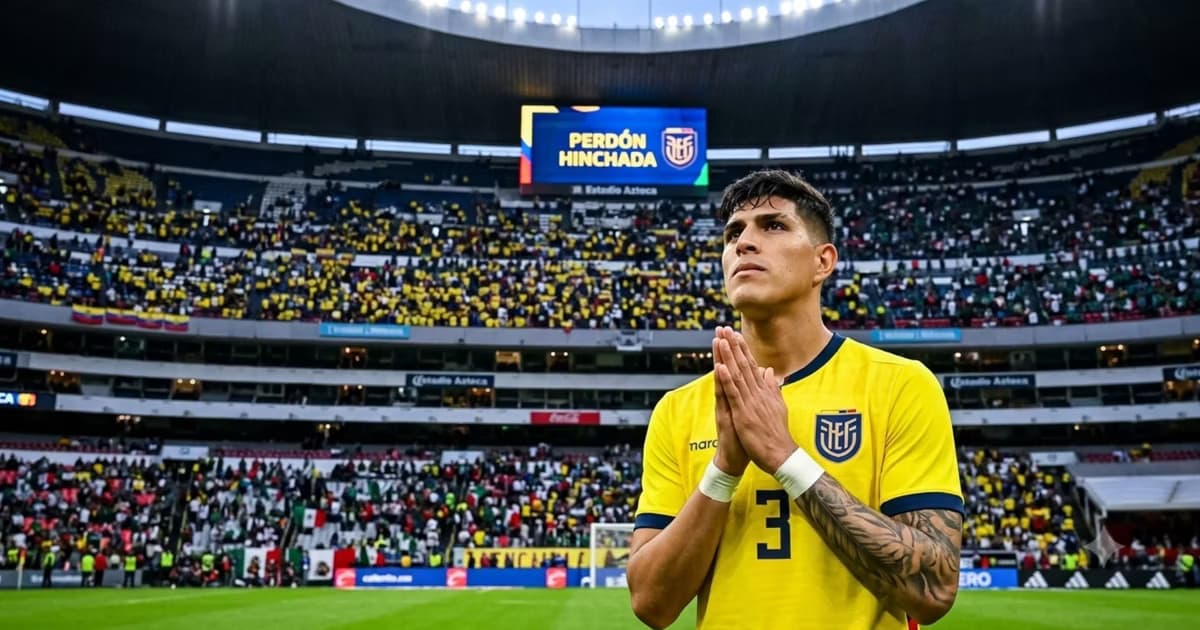 Piero Hincapié pidiendo perdón a la hinchada ecuatoriana