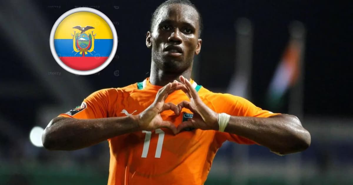 Didier Drogba y la bandera de Ecuador