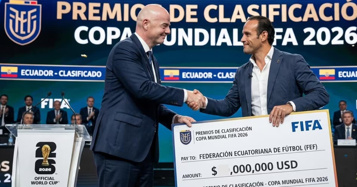 Francisco Egas recibiendo un premio de Infantino