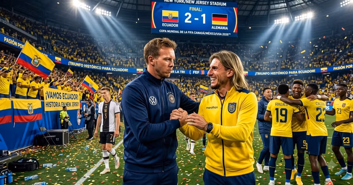 Julian Nagelsmann y Beccacece saludándose