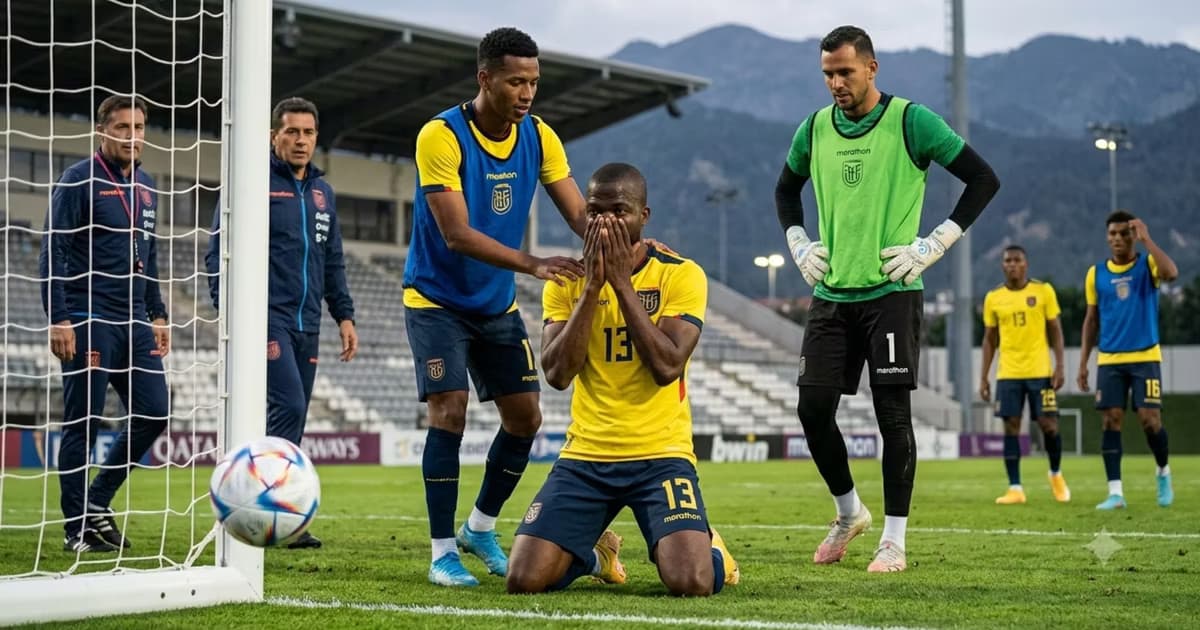 Enner Valencia fallando un gol con Ecuador