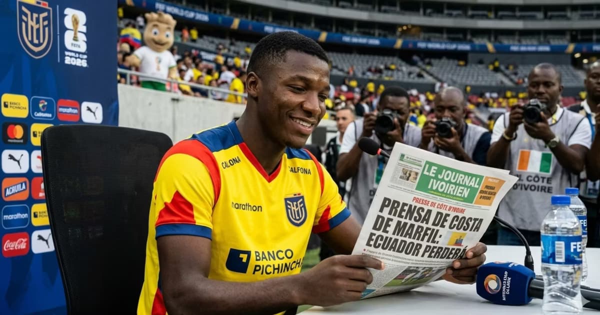 Moisés Caicedo leyendo la prensa de Costa de Marfil