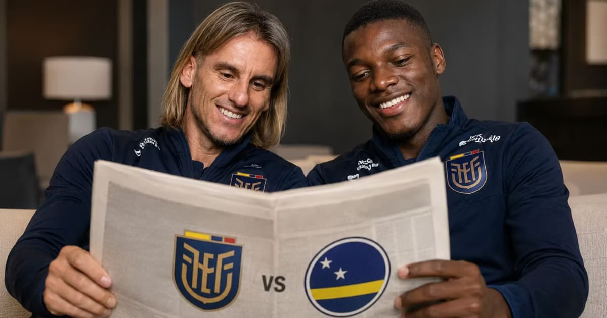 Moisés Caicedo y Beccacece leyendo la prensa