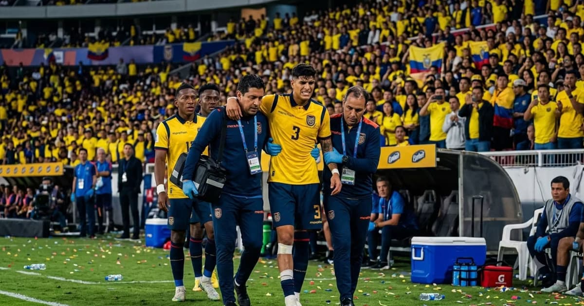 Piero Hincapié saliendo con dolor de un partido