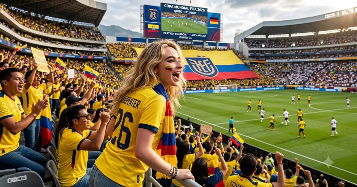 Sabrina Carpenter apoyando a la TRI