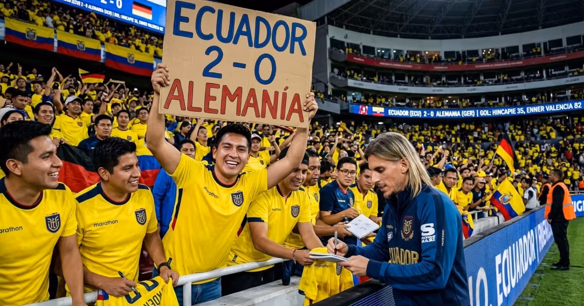 Hinchas ecuatorianos y Beccacece