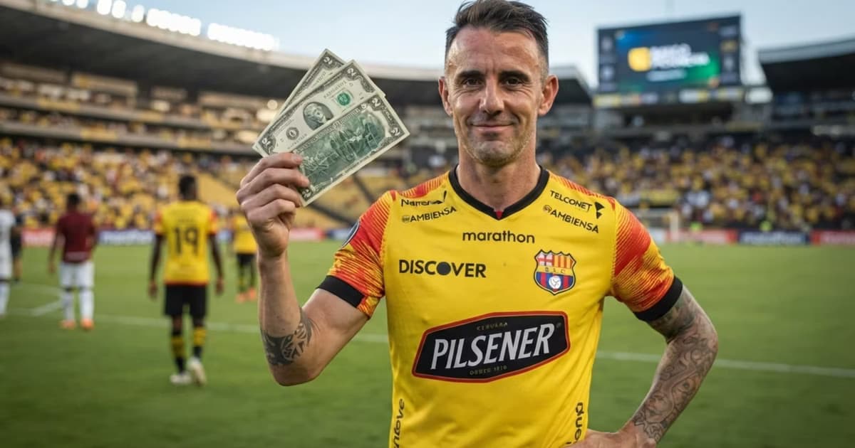 Damián Díaz cobrando con Barcelona SC