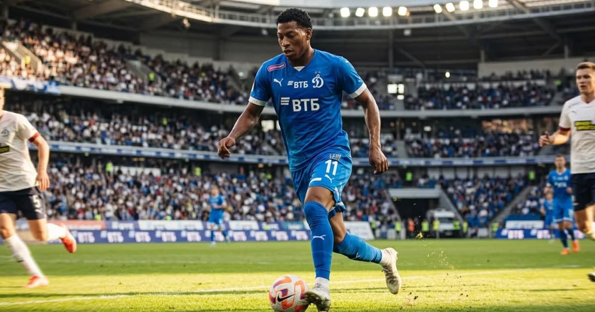 Gonzalo Plata vistiendo la camiseta del Dinamo de Moscú