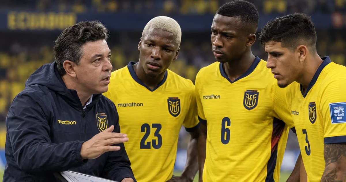 Marcelo Gallardo con Caicedo, Pacho e Hincapié