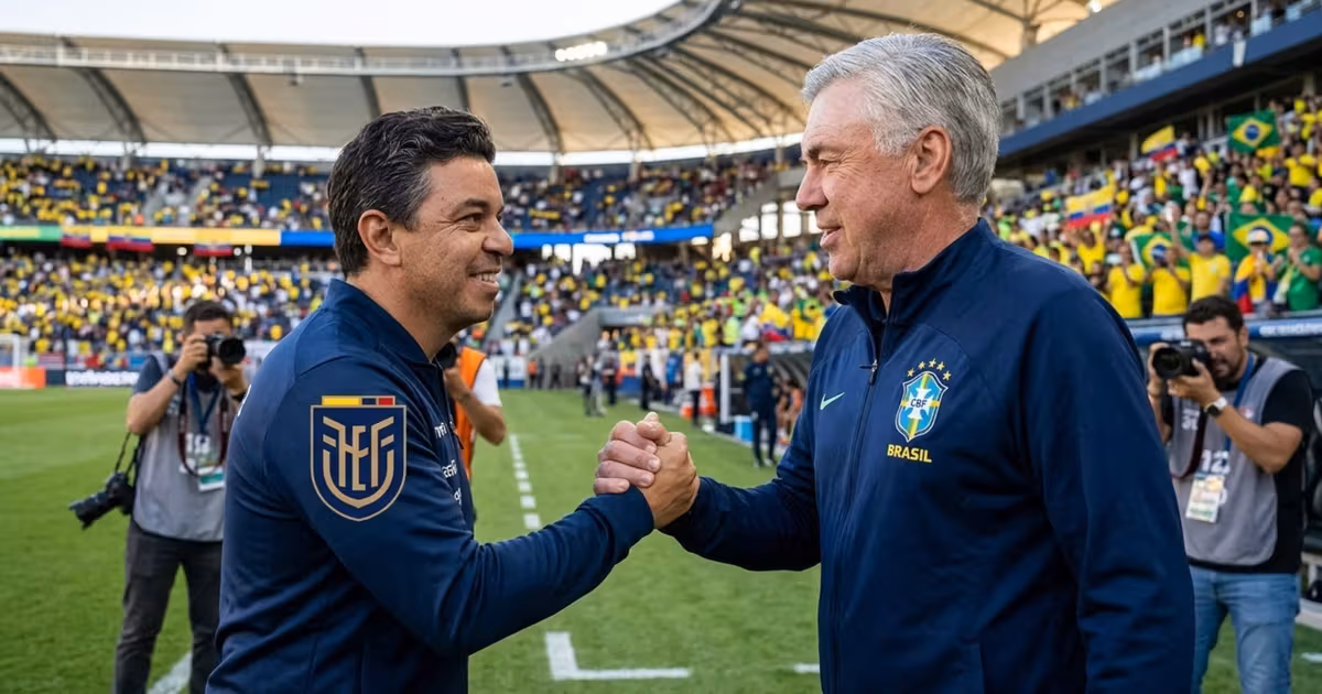 Marcelo Gallardo como DT de la TRI con Carlo Ancelotti