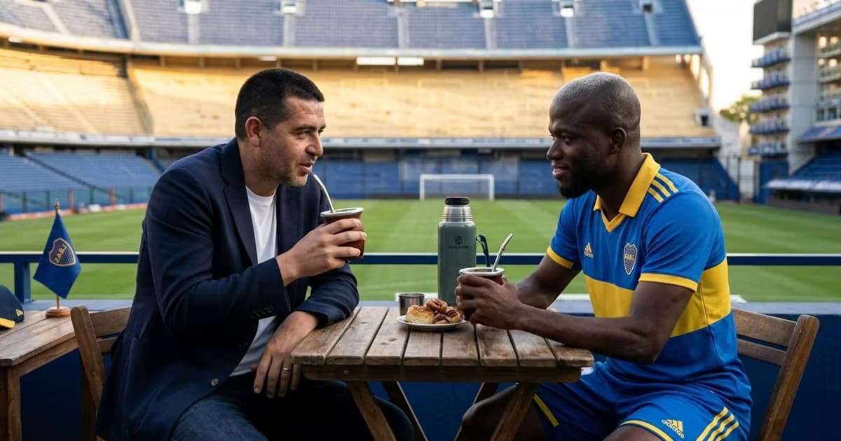 Riquelme y Enner Valencia tomando mate