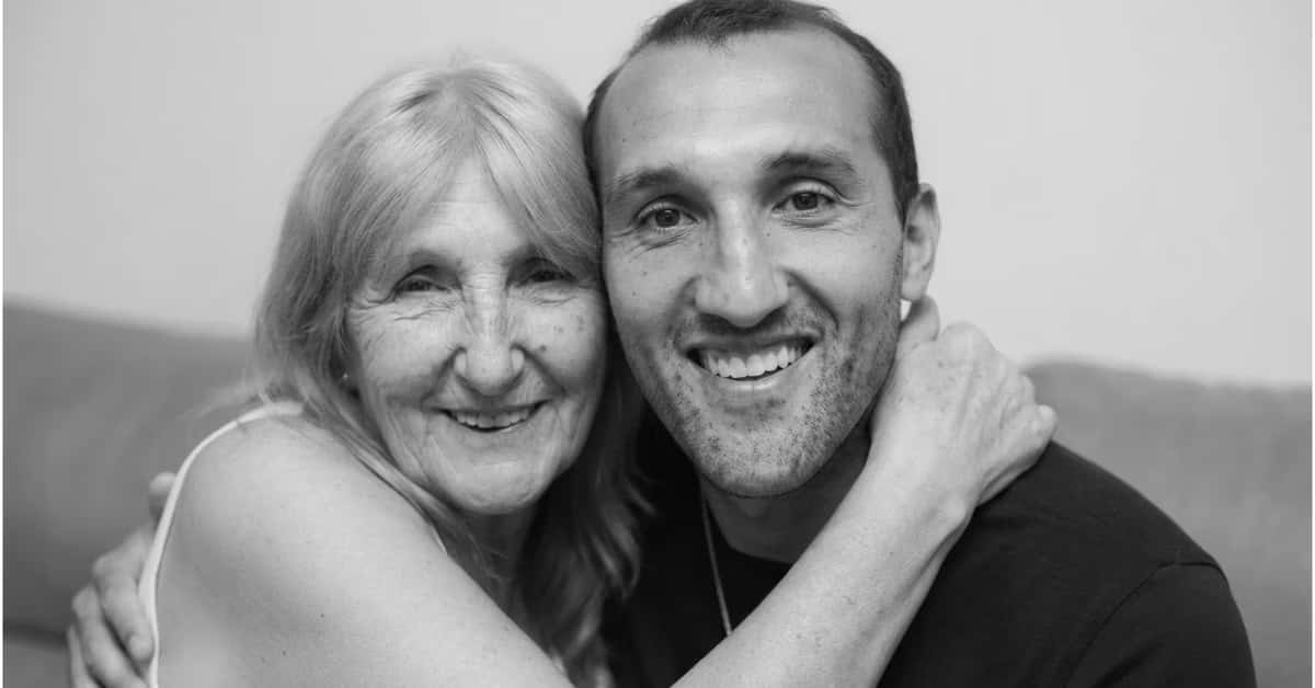 Hernán Barcos y su madre