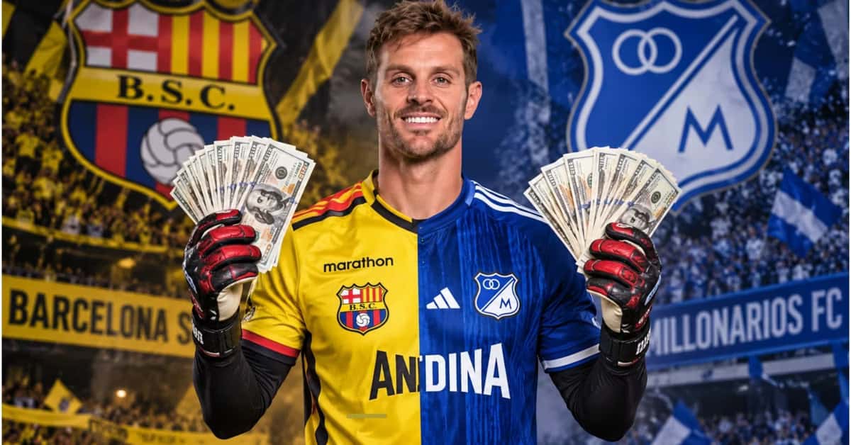 Javier Burrai como arquero de Barcelona SC y Millonarios FC