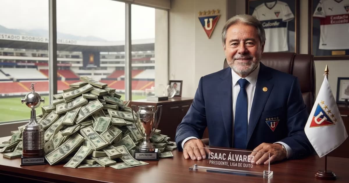 Isaac Alavarez y una pila de dinero