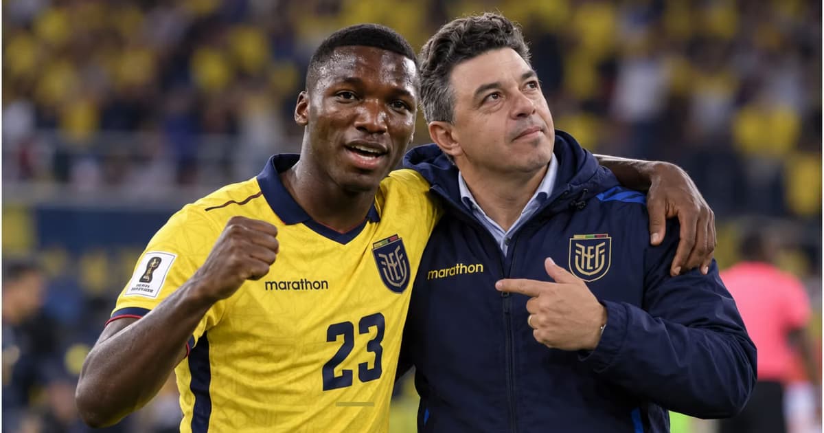 Moisés Caicedo y Marcelo Gallardo en la TRI
