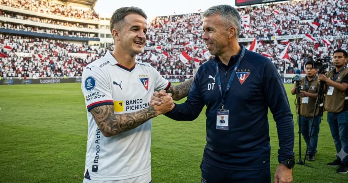 Franco Calderón y Gustavo Alvarez en LDU