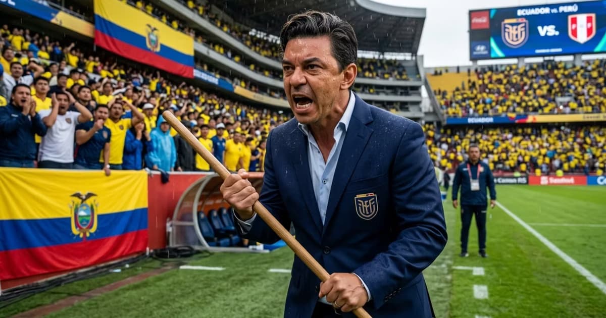 Marcelo Gallardo con la selección de Ecuador