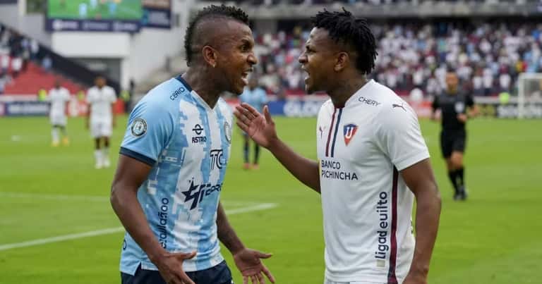 Miller Bolaños y Michael Estrada protagonizaron un tenso cruce durante Guayaquil City vs. Liga de Quito