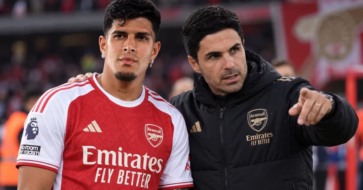 Piero Hincapié y Mikel Arteta