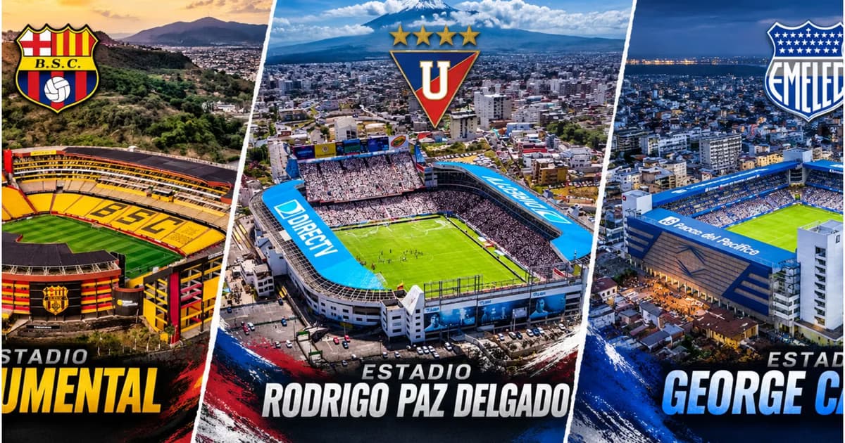 Los estadios de LDU, Barcelona SC y Emelec